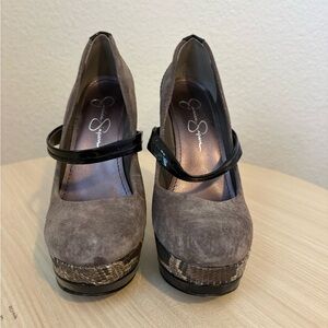 Jessica Simpson Women's Suede Mary Jane Heels